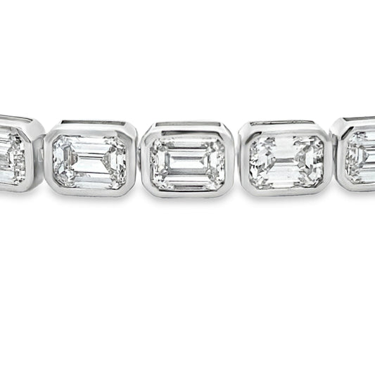 Pulsera de tenis de oro blanco de 14 quilates con diamantes de laboratorio