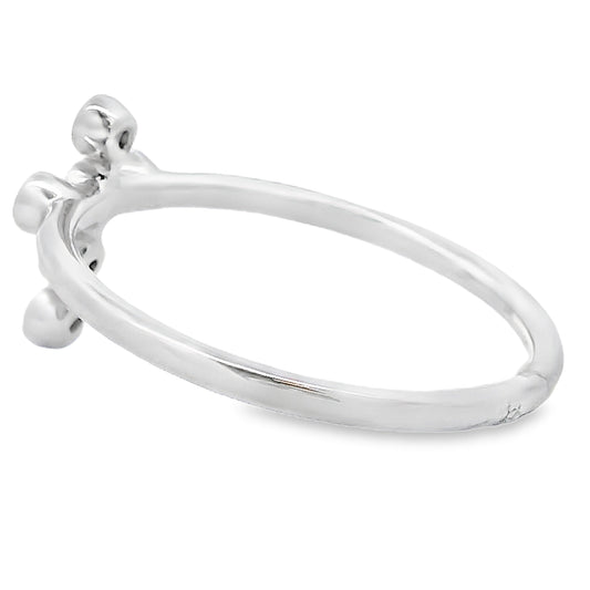Anillo Cruz de Rubí de .12ct en Oro Blanco de 14KT