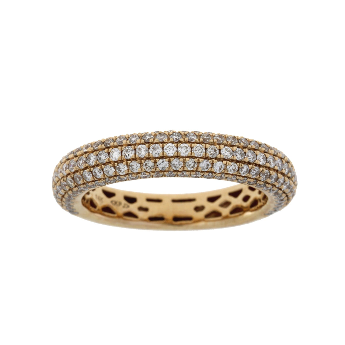 Anillo de boda con diamantes de 1,00 ct en oro rosa de 14 kt
