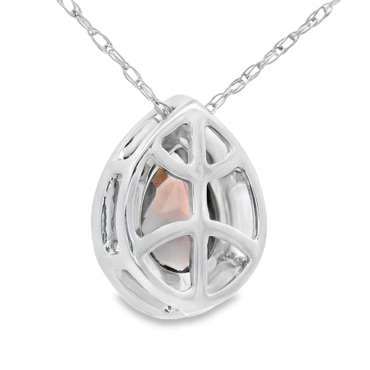 Colgantes de moda de cuarzo y diamantes de 0,39 qt, oro blanco de 10 kt