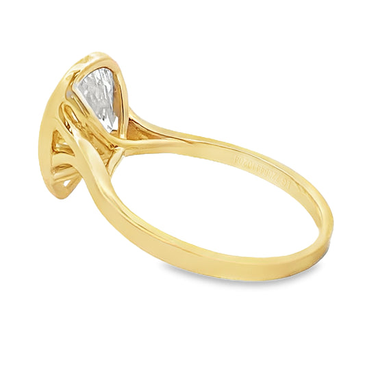 Diamante de laboratorio genuino de 3.00 qt. Oro amarillo de 14 K