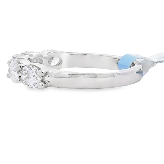 Anillo de boda con diamante de laboratorio de oro blanco de 14 kt