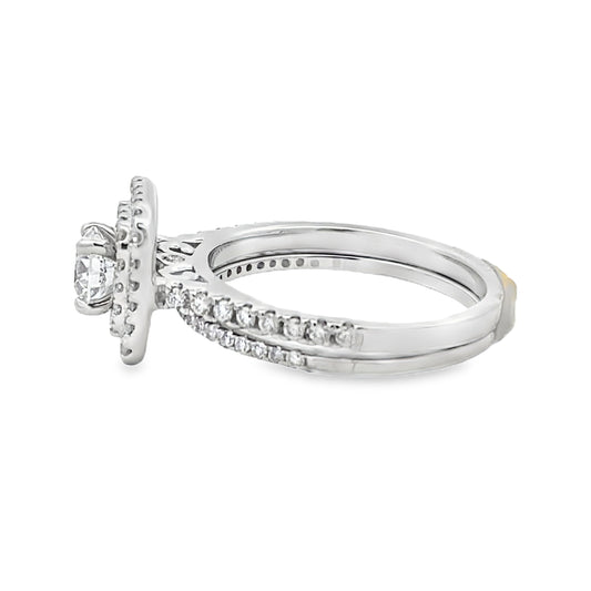 Anillos de banda de moda de diamantes cultivados en laboratorio, oro blanco de 14 K.