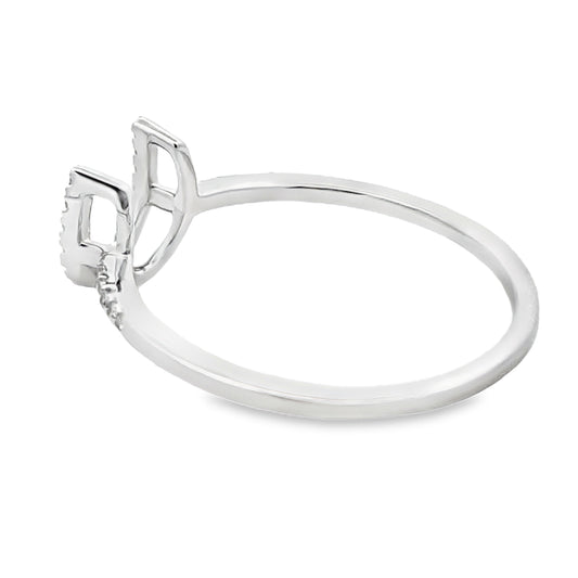 Anillo de oro blanco de 14 K con diamante de 0,10 ct