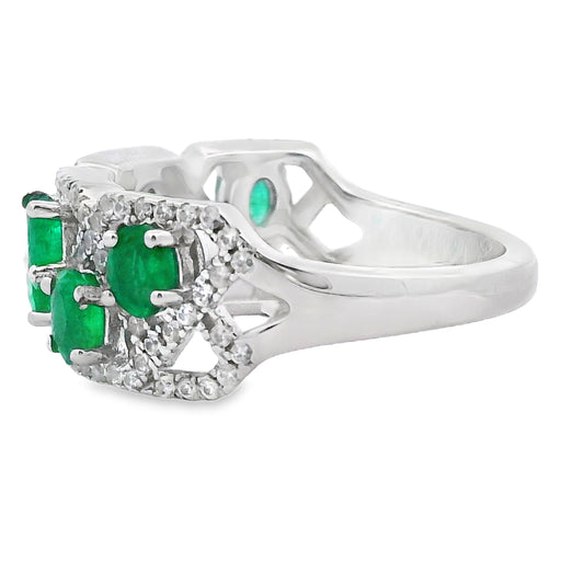 Anillo de circón esmeralda de 1,82 ct de plata esterlina