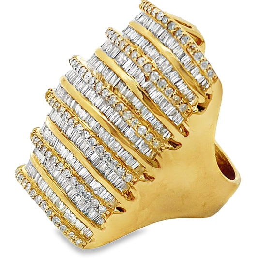 Anillo de diamante de 3,25 ct Oro amarillo de 14 K
