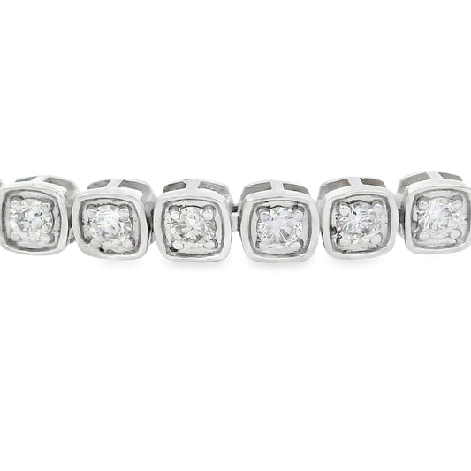 Pulsera de tenis con diamantes creados en laboratorio, oro blanco de 10 qt