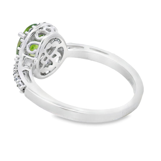 Anillo de Plata de Ley con Zafiro Creado Peridoto