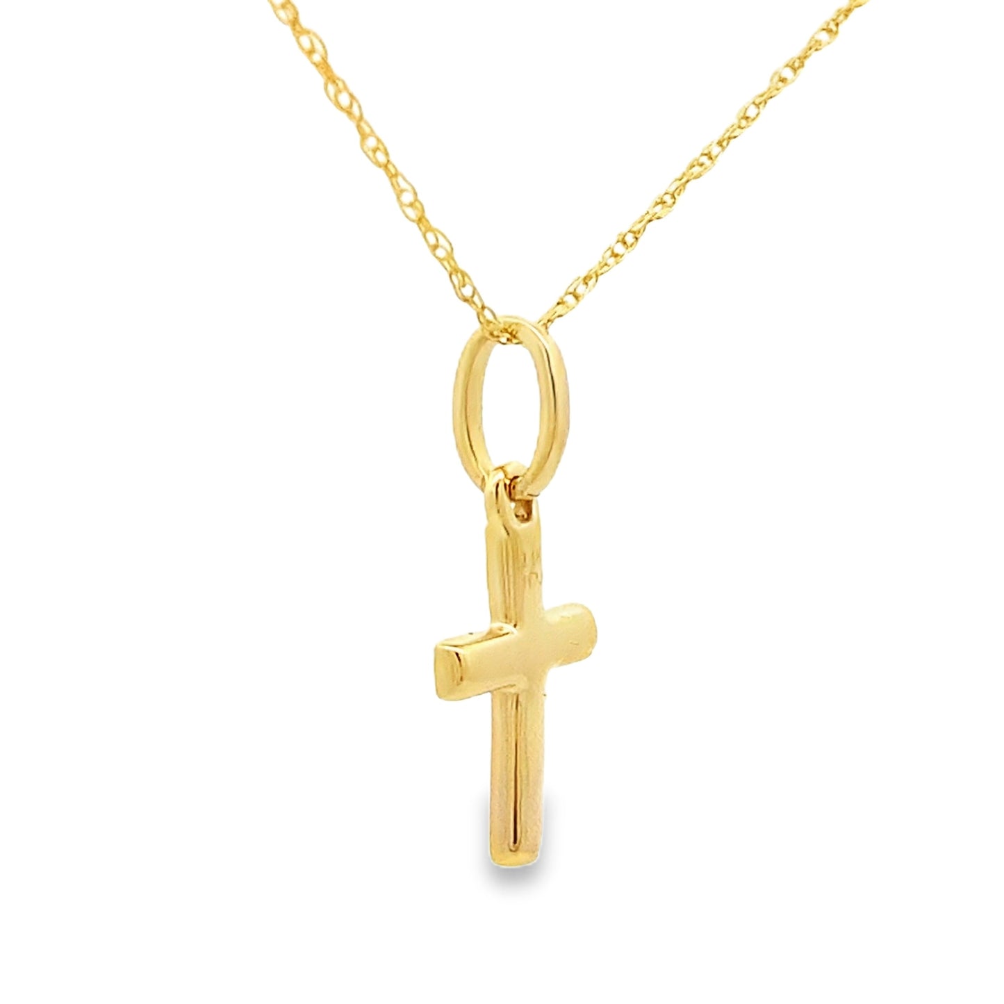 .05ct Diamond Cross Religious Pendant 14KT Yellow Gold