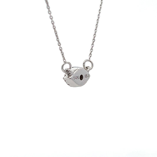 Colgantes de moda de zafiro y diamante de .14 qt en oro blanco de 14 kt