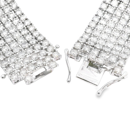 Pulsera de tenis de oro blanco de 14 KT con diamantes de 20,00 ct