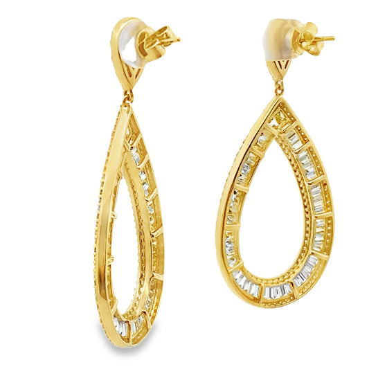 Pendientes Colgantes de Diamantes de 8,65 ct Oro Amarillo de 18 KT
