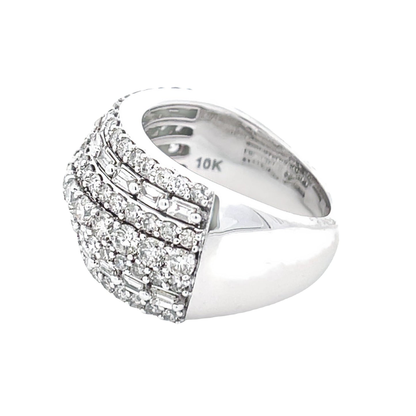 Anillo de boda con diamantes de 3.00 ct en oro blanco de 10 kt