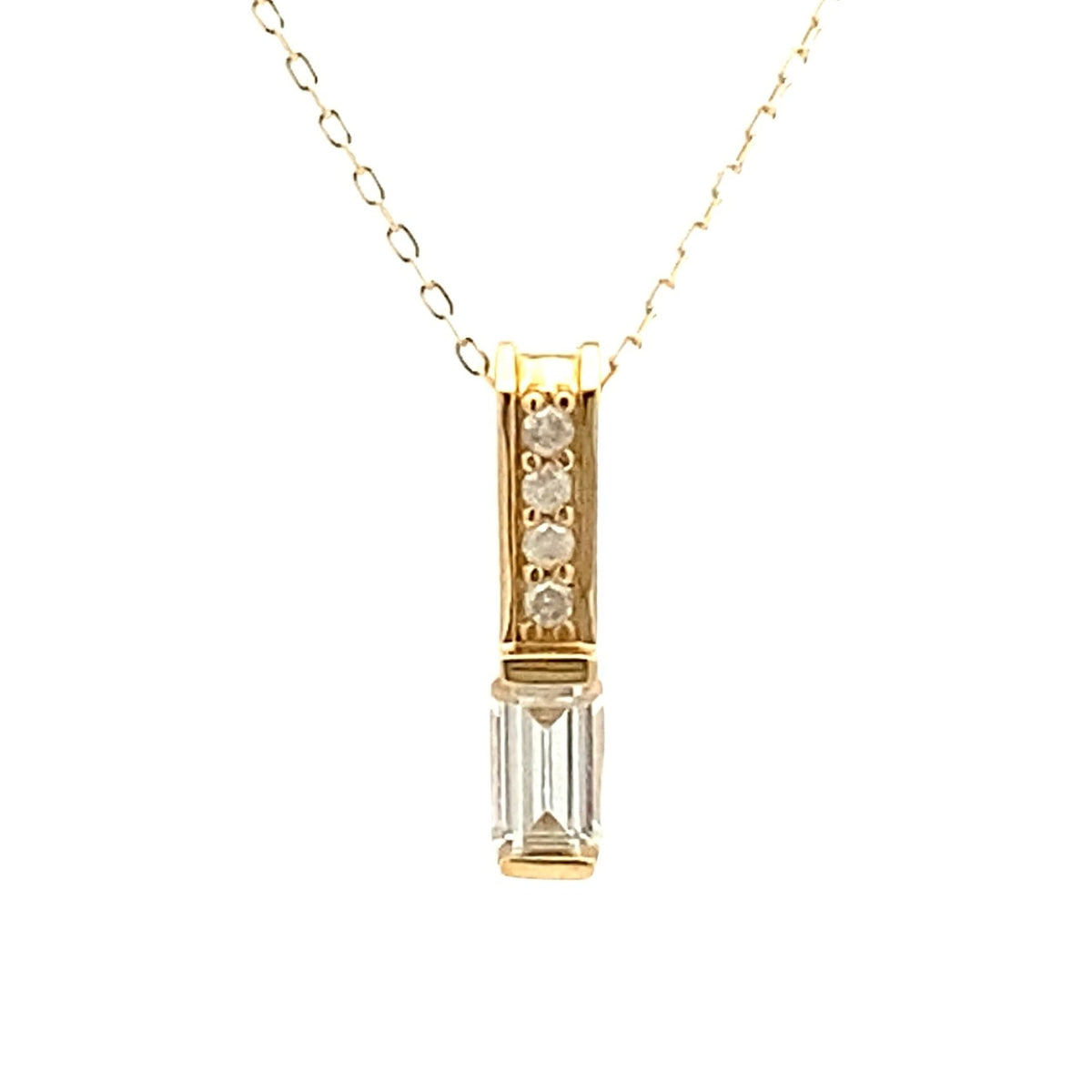 Colgantes de moda de diamante de circonita de 0,06 ct, oro amarillo de 10 kt