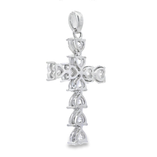 Colgante Religioso Cruz de Moissanita Plata de Ley