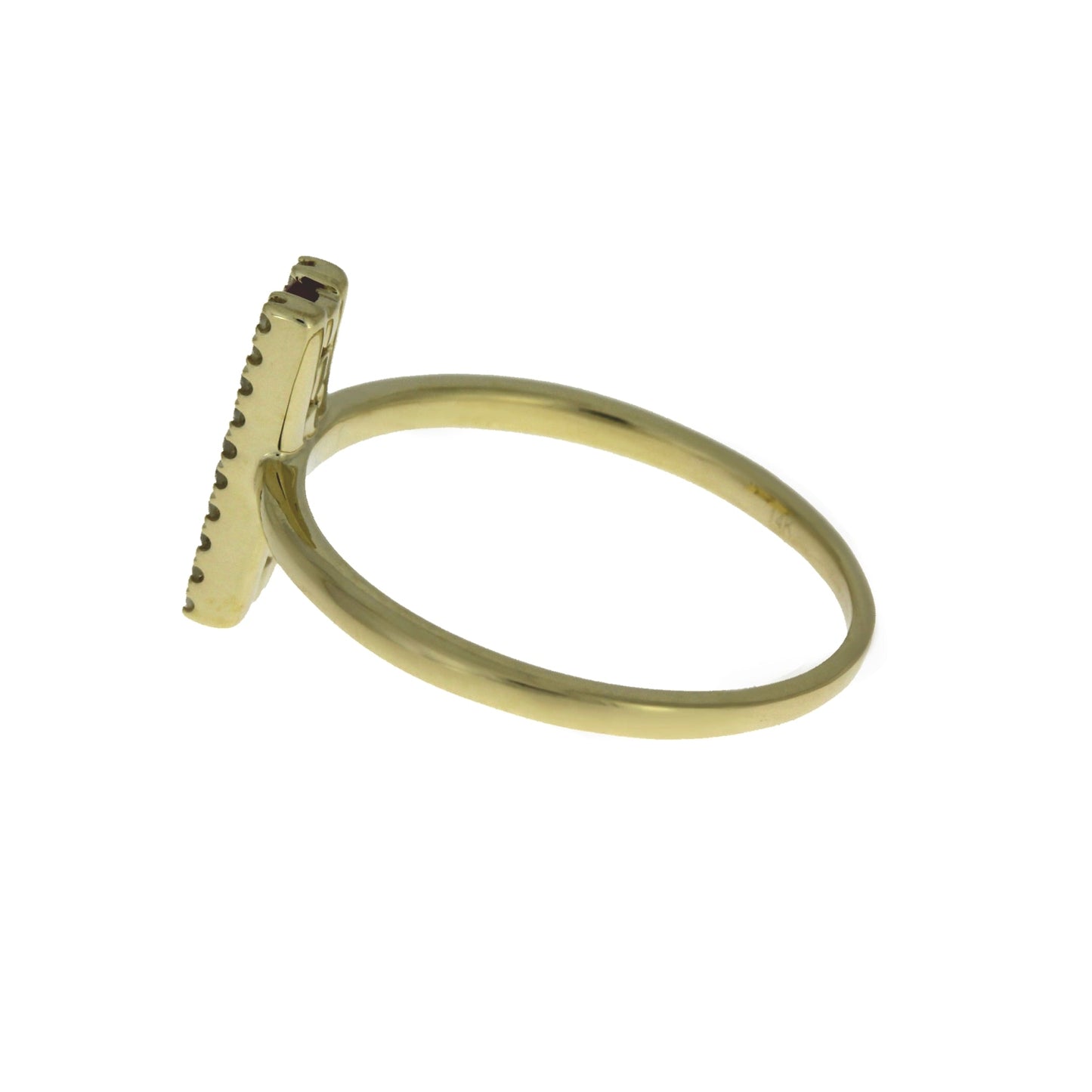 Anillo de Rubí y Diamantes Naturales de .30ct en Oro Amarillo de 14kt