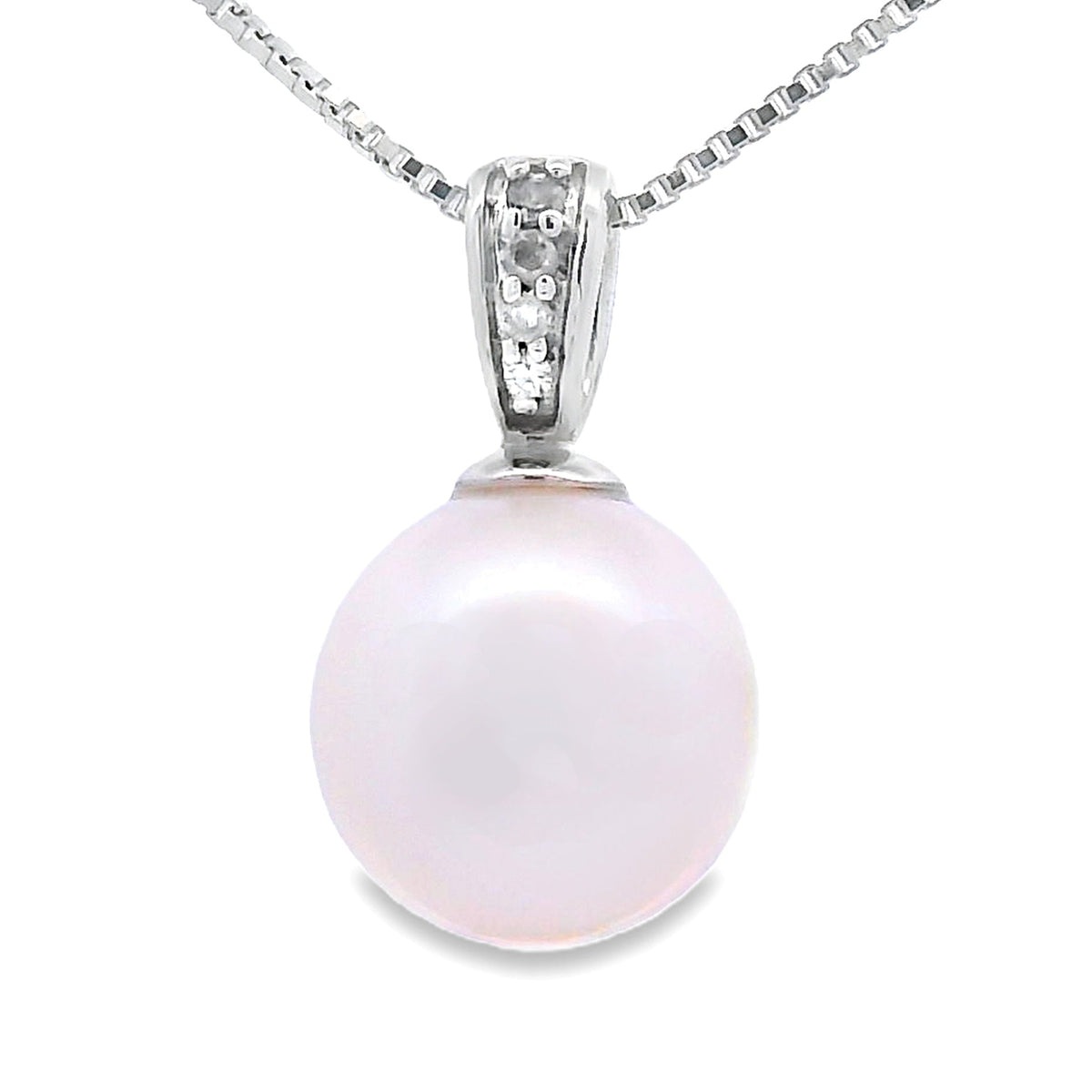 .01ct Pearl Diamond Fashion Pendants 10KT White Gold