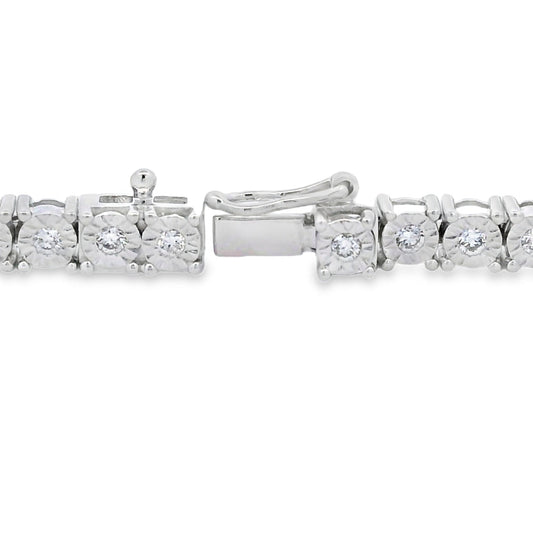 Pulsera tenis de plata esterlina con diamantes de laboratorio