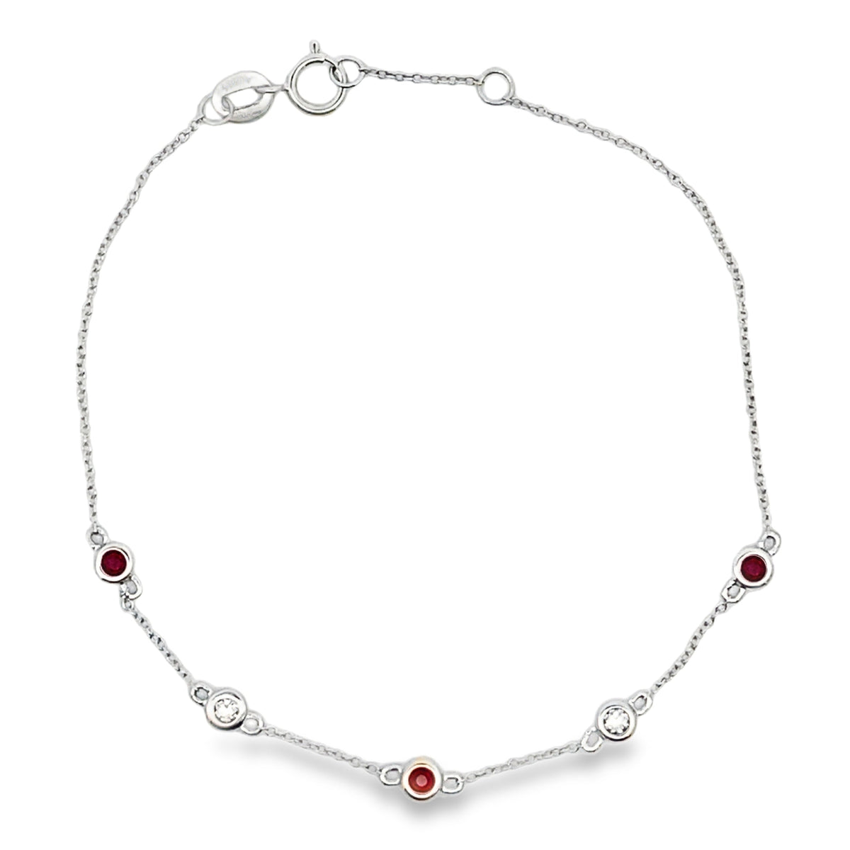 .25ct Ruby Diamond Bracelet 14KT White Gold