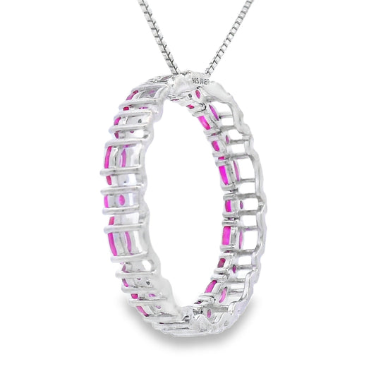 Colgante Círculo de Amor de Rubí en Plata de Ley