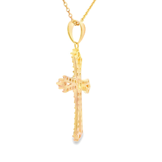 Colgante Religioso Cruz de Topacio Plata de Ley