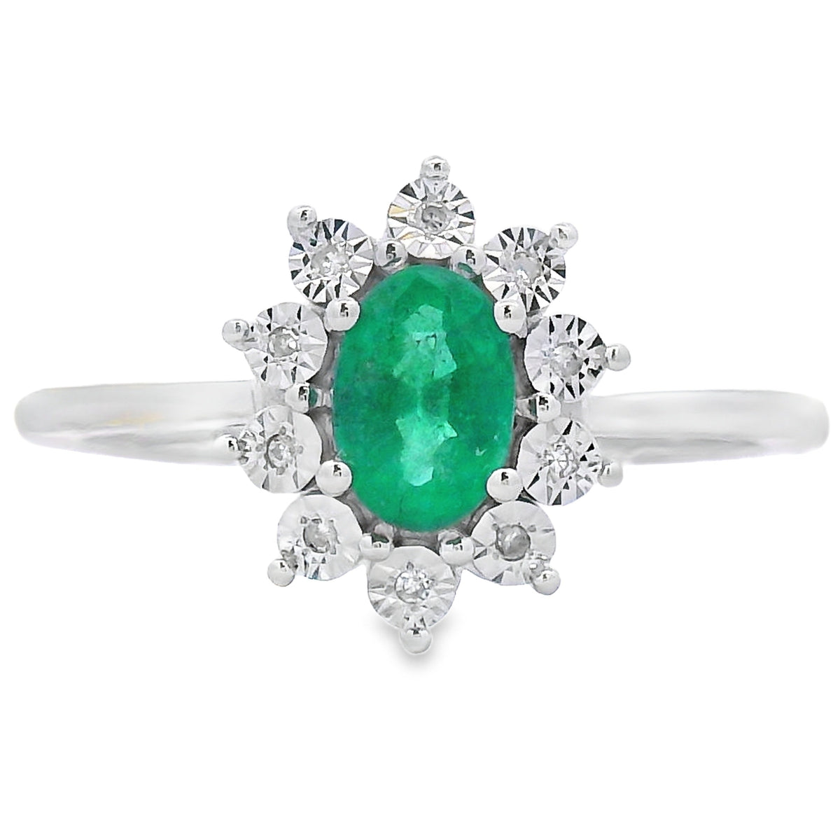 .43ct Emerald Diamond Ring 10KT White Gold