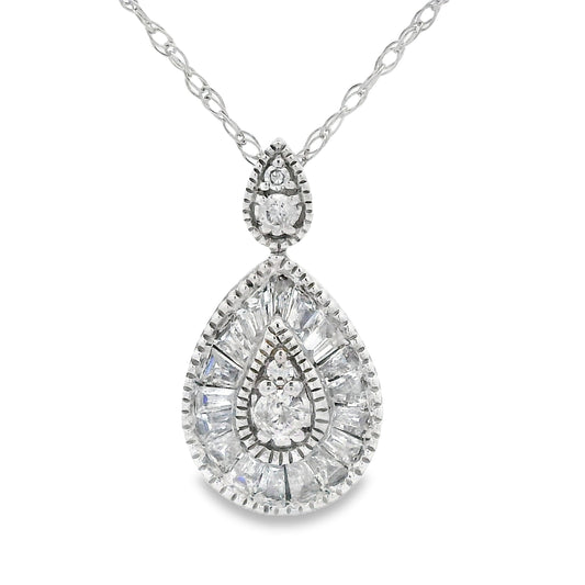 Colgantes de moda genuinos de diamante de .32 ct en oro blanco de 14 kt