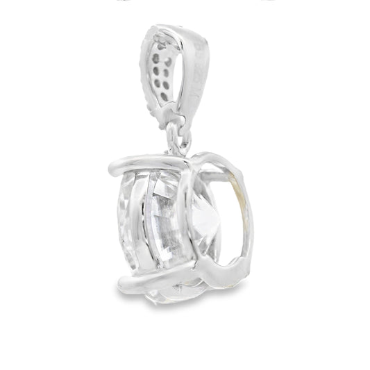 Colgante de moissanita de 4,00 ct de plata de ley