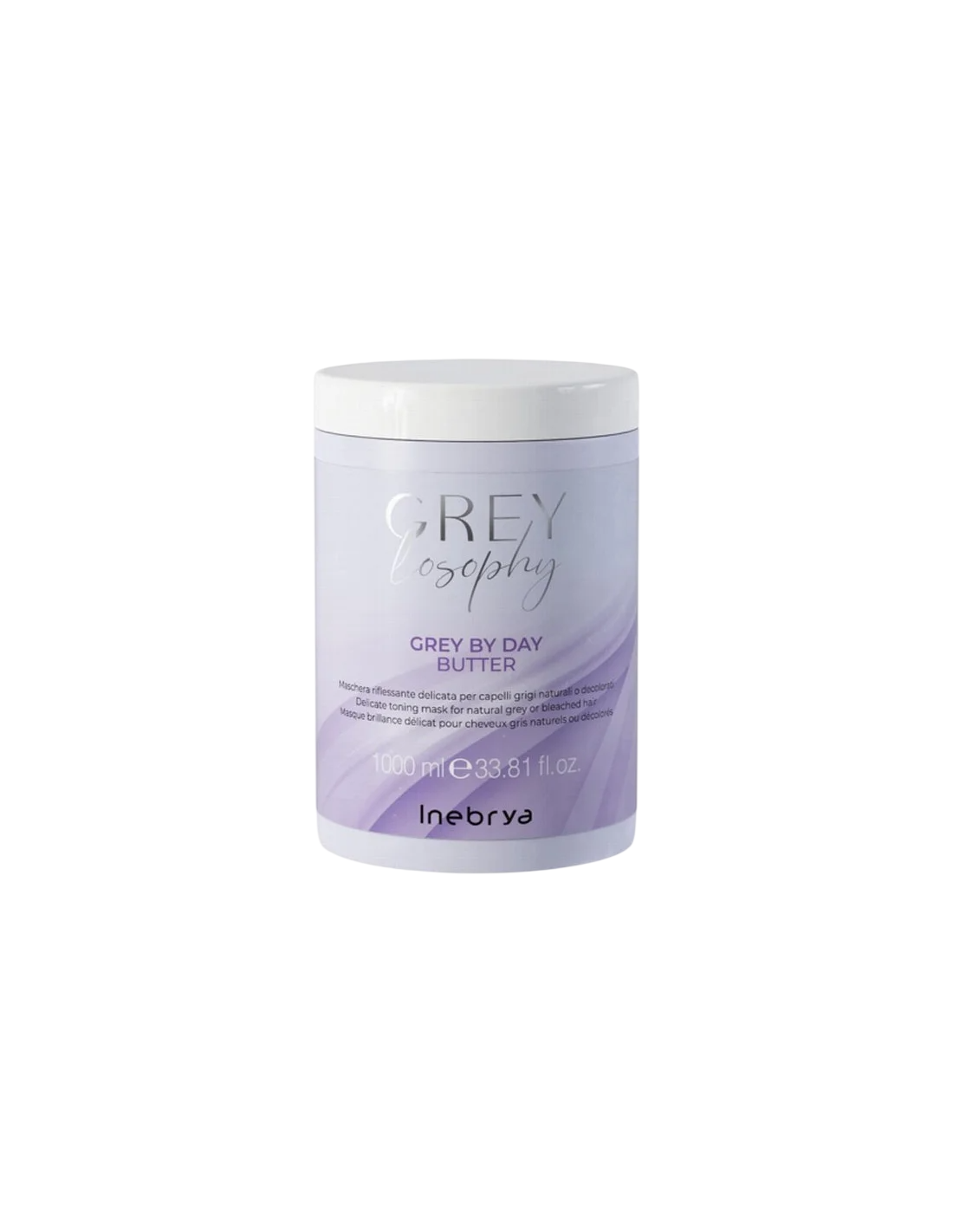 Inebrya, Grey By Day, Hair Treatment Cream Mask, For Neutralisation Of Yellow Tones, 1000 ml