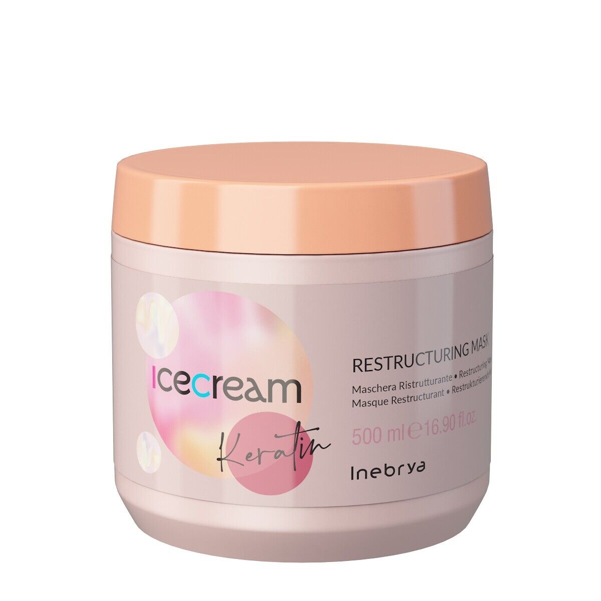 Inebrya, Ice Cream Keratin, Hair Treatment Cream Mask, Reparative, 500 ml