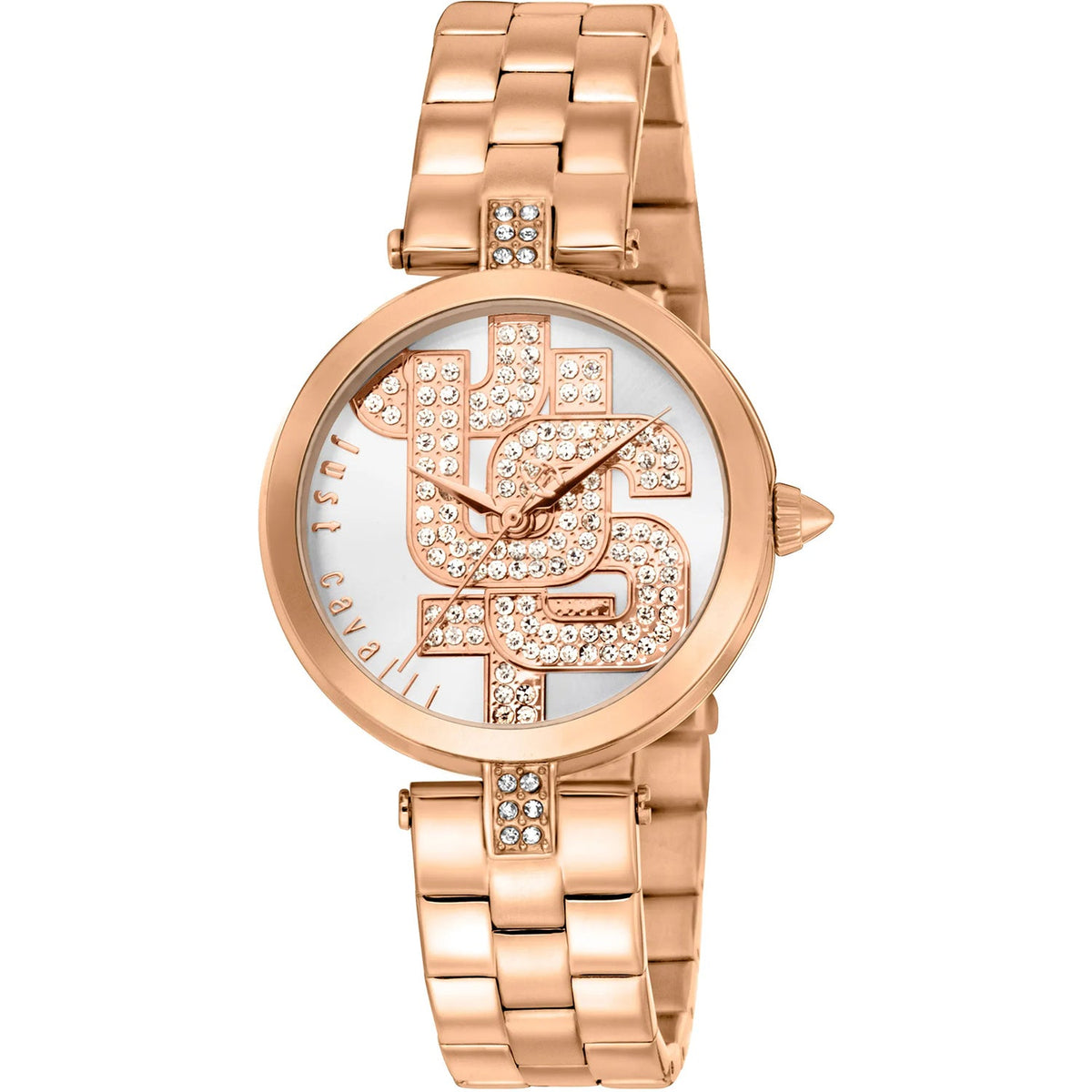 Just Cavalli Women's Maiuscola Watch 32mm Silver Dial Rose Gold Bracelet