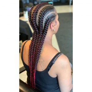 36" Cornrow Braided Wig | Full Lace Frontal | With Baby Hair | For Black Women