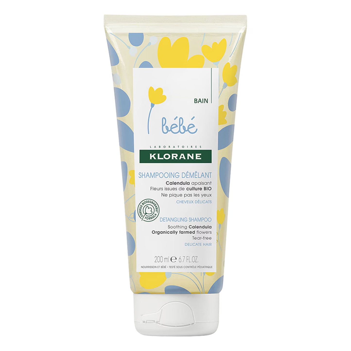 Klorane, Baby, Vegan, Hair Shampoo, Smooth, 200 ml