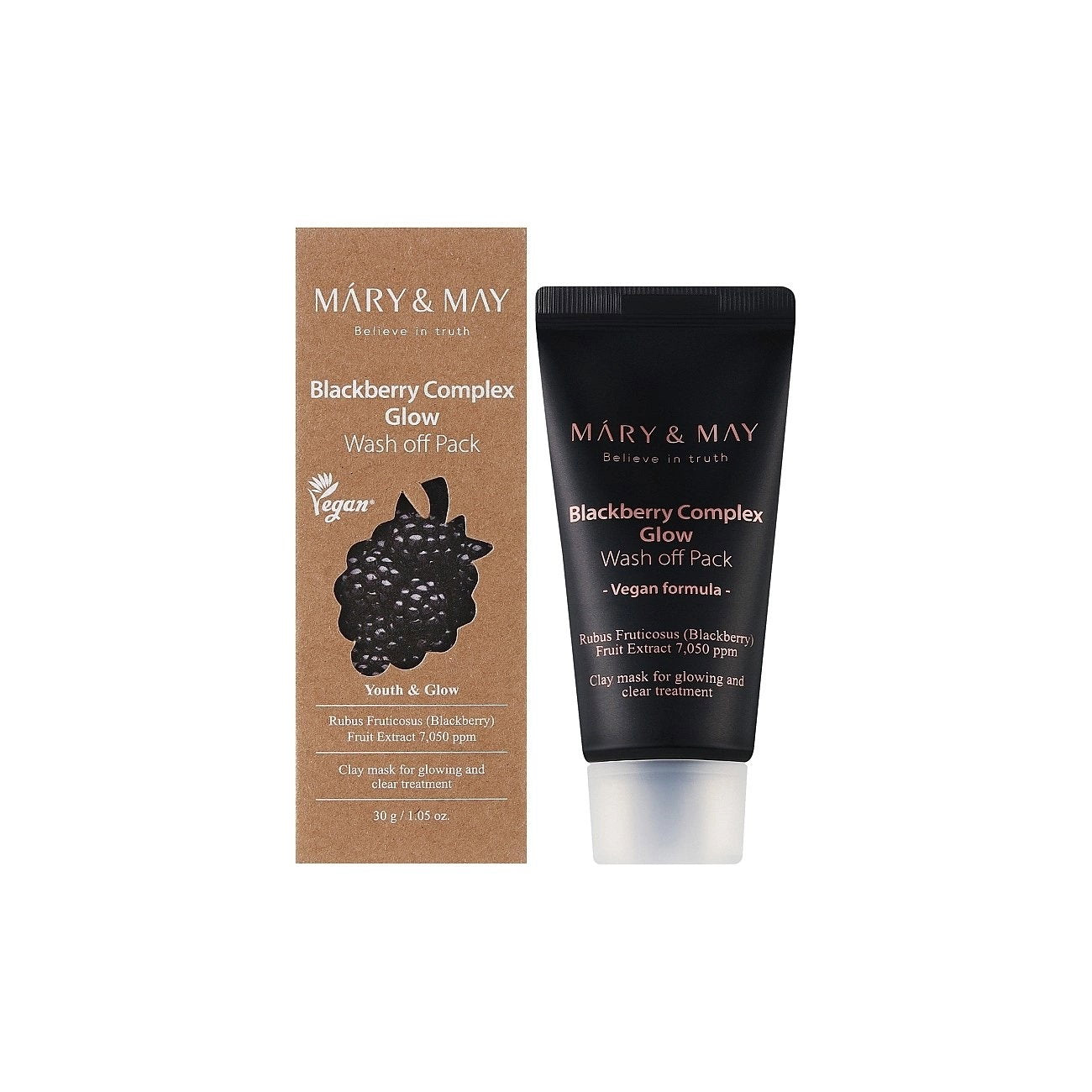 Mary and May, Blackberry Complex Glow, Glowing, Clay Mask, 30 g