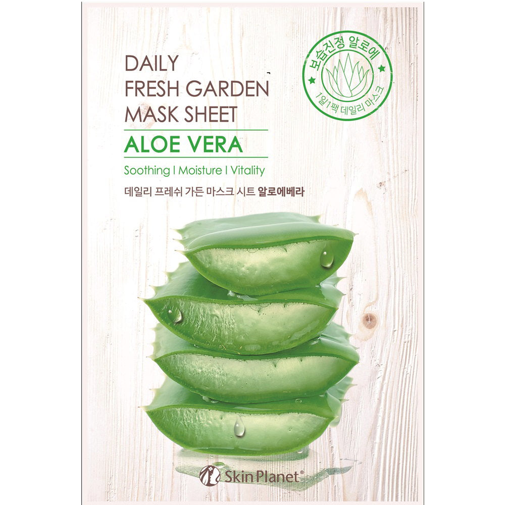 Mijin, Skin Planet, Aloe Vera, Hydrating, Soothing, Sheet Mask, For Face, 25 ml