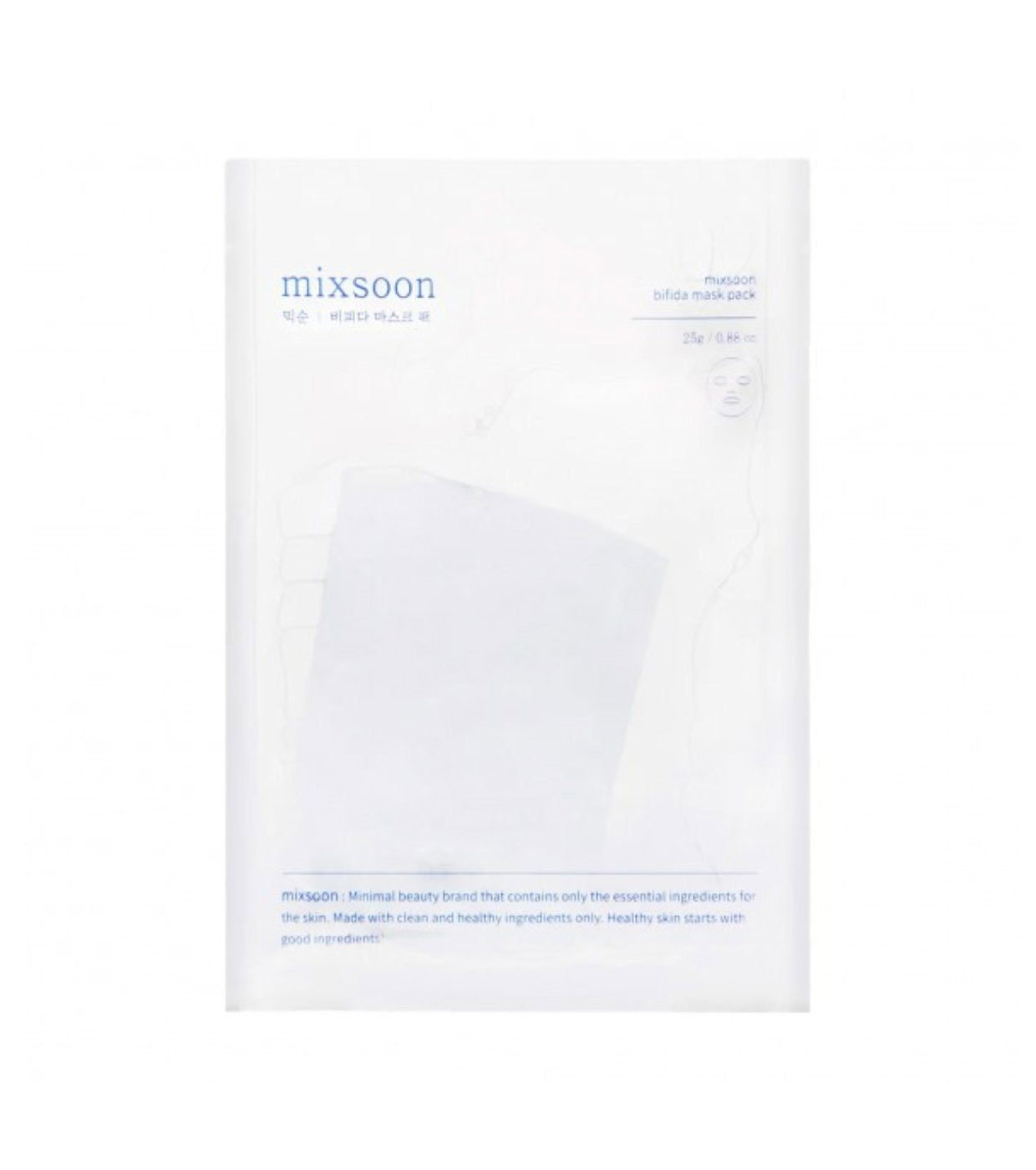 Mixsoon, Bifida, Soothing & Repairing, Sheet Mask, For Face, Day & Night, 25 g