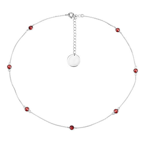 Collar de plata de ley .925 con granate genuino de 2.10 quilates