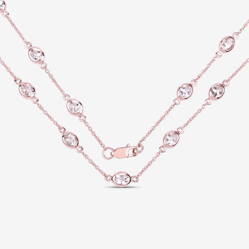 4.86 Carat Genuine Morganite .925 Sterling Silver Necklace