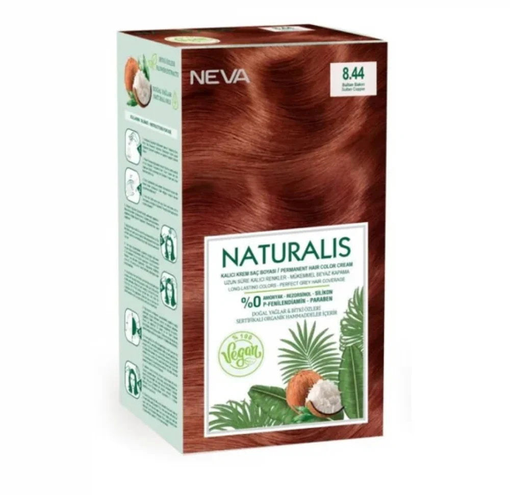 Neva, Naturalis, Permanent Hair Dye, 8.44 Dark Copper, 150 ml