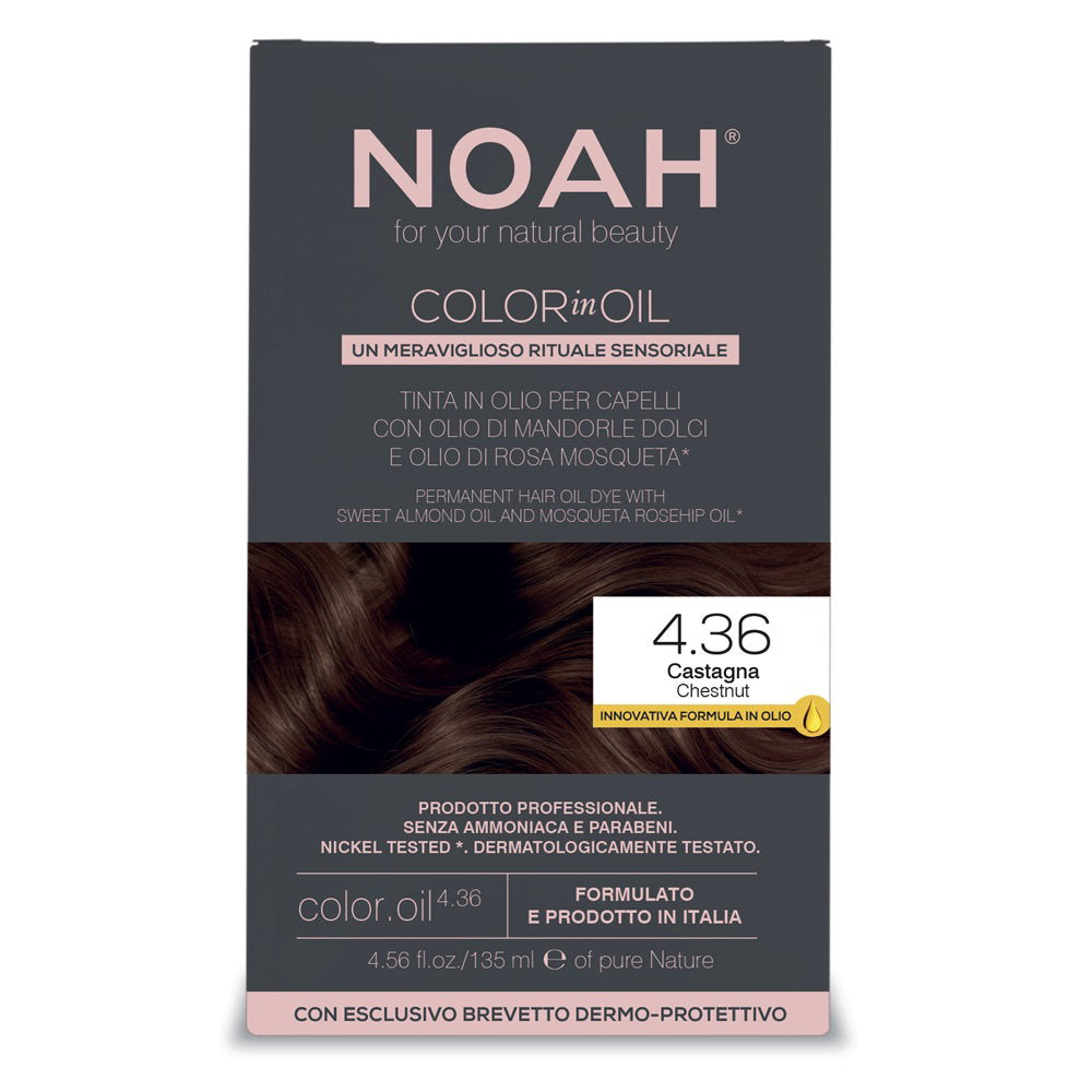 Noah, Color In Oil, Permanent Hair Colouring Oil, Colouring, 4.36 Chestnut, 135 ml