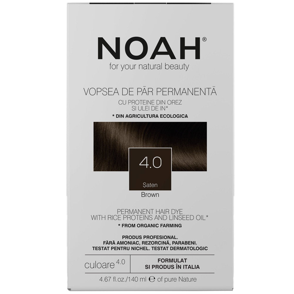 Noah, Permanent Hair Colour, Permanent Hair Dye, 4.0 Brown, 140 ml