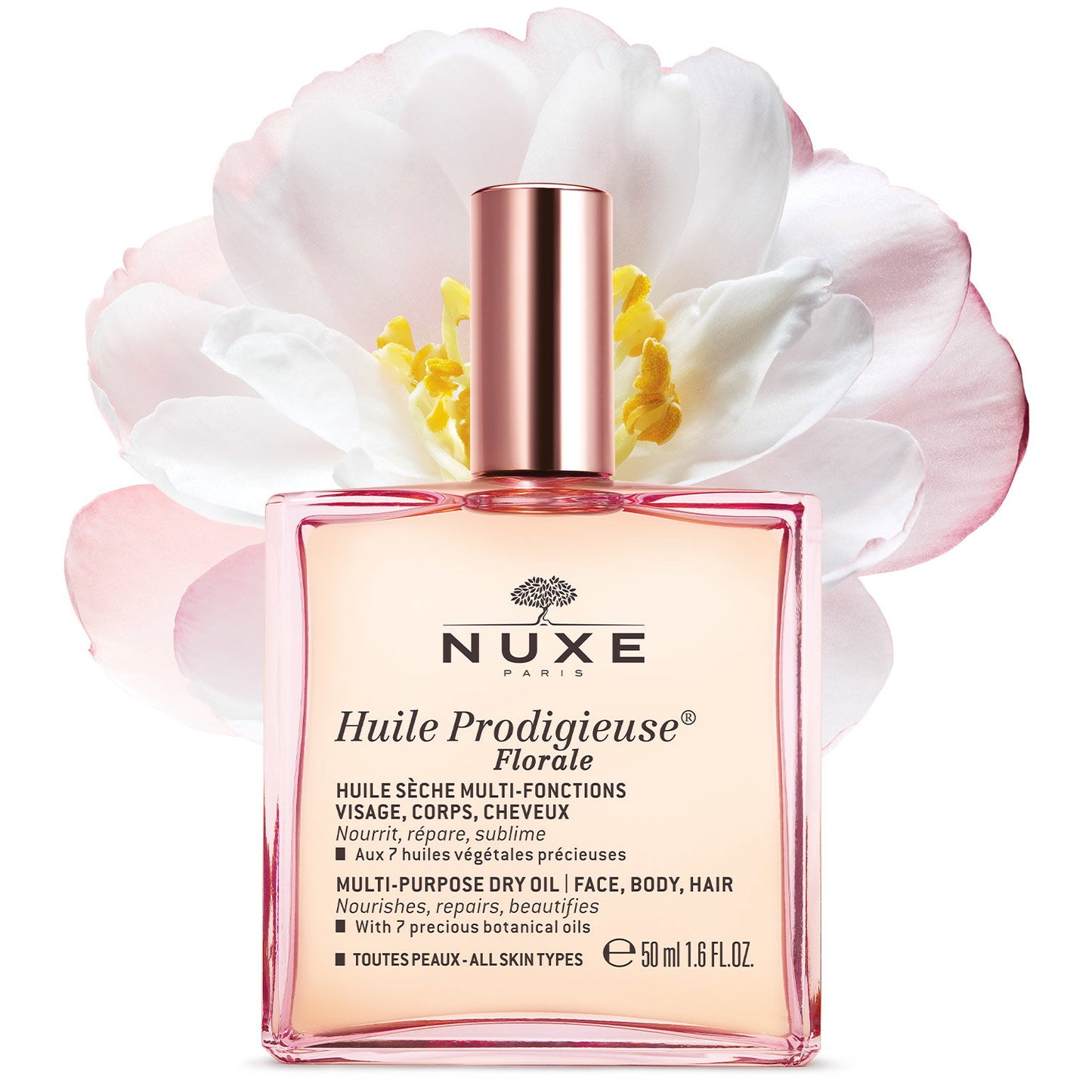 Nuxe, Huile Prodigieuse Multi-Purpose Floral, Body Oil, For Face, Body & Hair, 50 ml