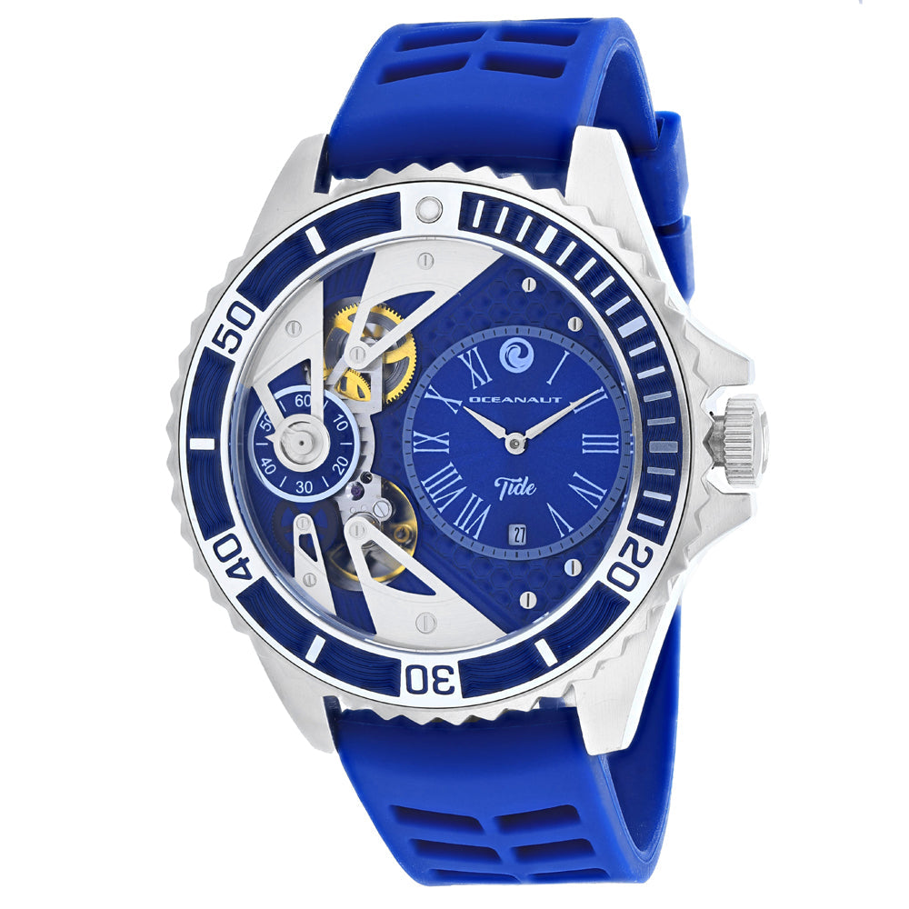 Oceanaut Men's Tide Watch 48mm Blue Dial Rubber Strap