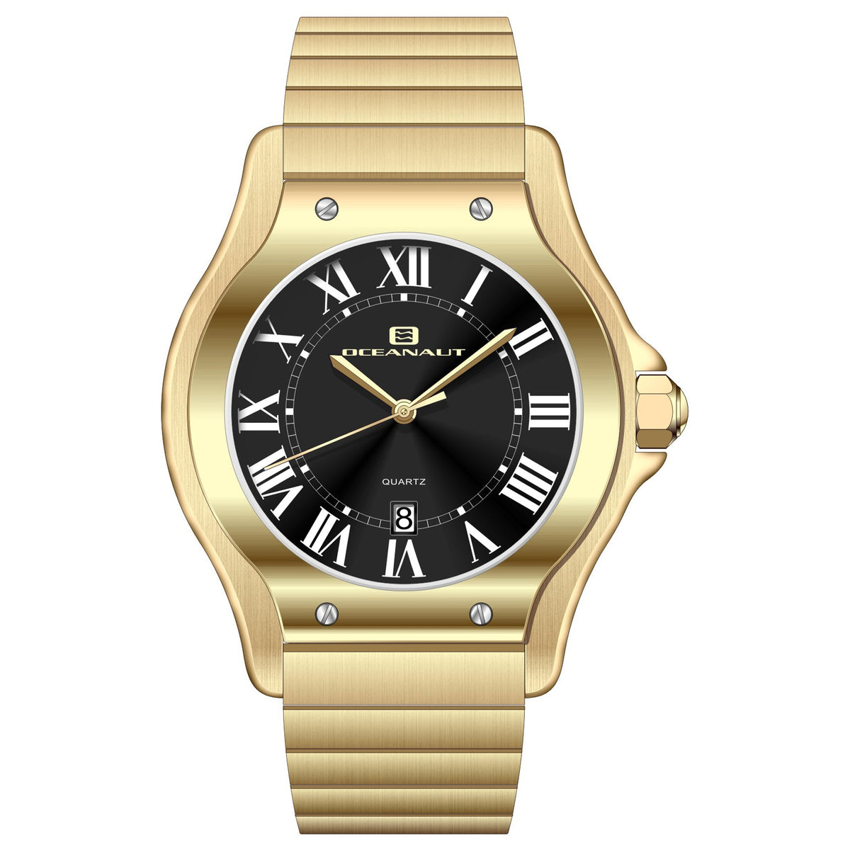 Oceanaut Men's Rayonner Watch 43mm Black Dial Gold Bracelet
