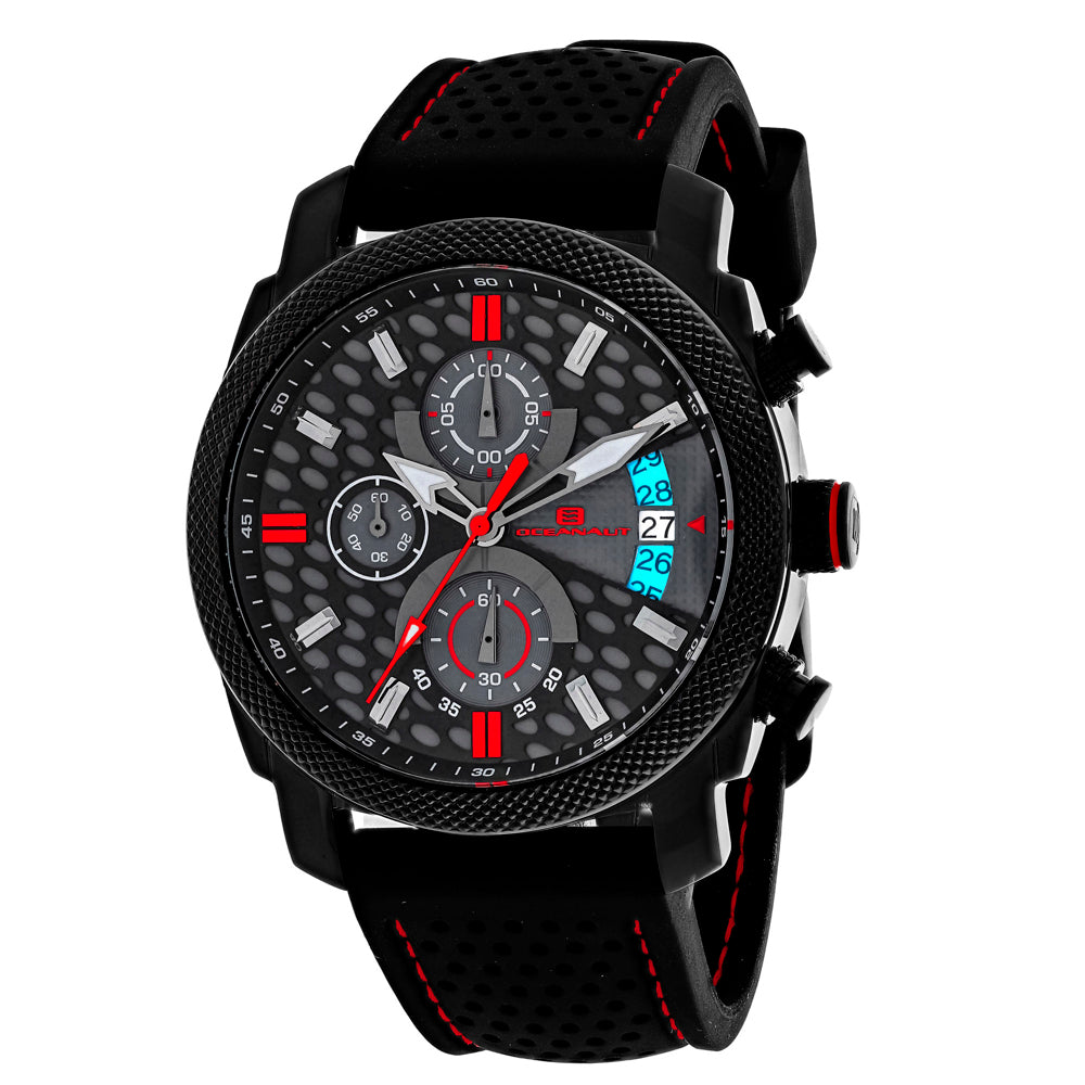 Oceanaut Men's Kryptonite Watch 42mm Black and Grey Dial Black Rubber Strap (Ref. OC2324)