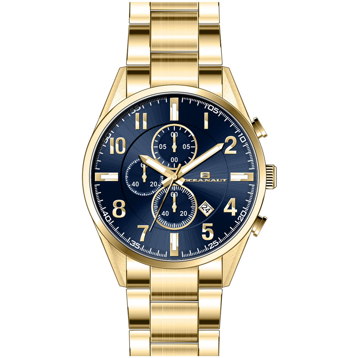 Oceanaut Men's Escapade Watch 46mm Blue Dial Gold Bracelet