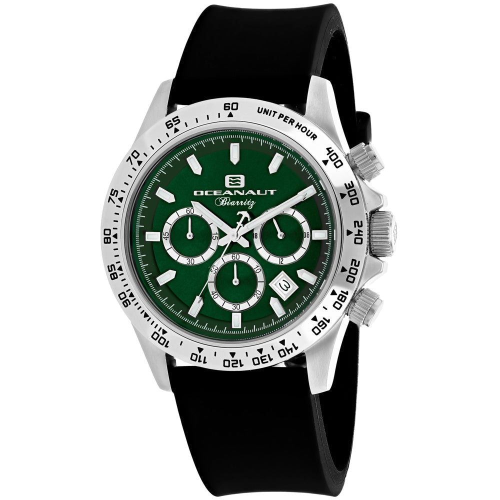 Oceanaut Men's Biarritz Watch 44mm Green Dial Black Rubber Strap