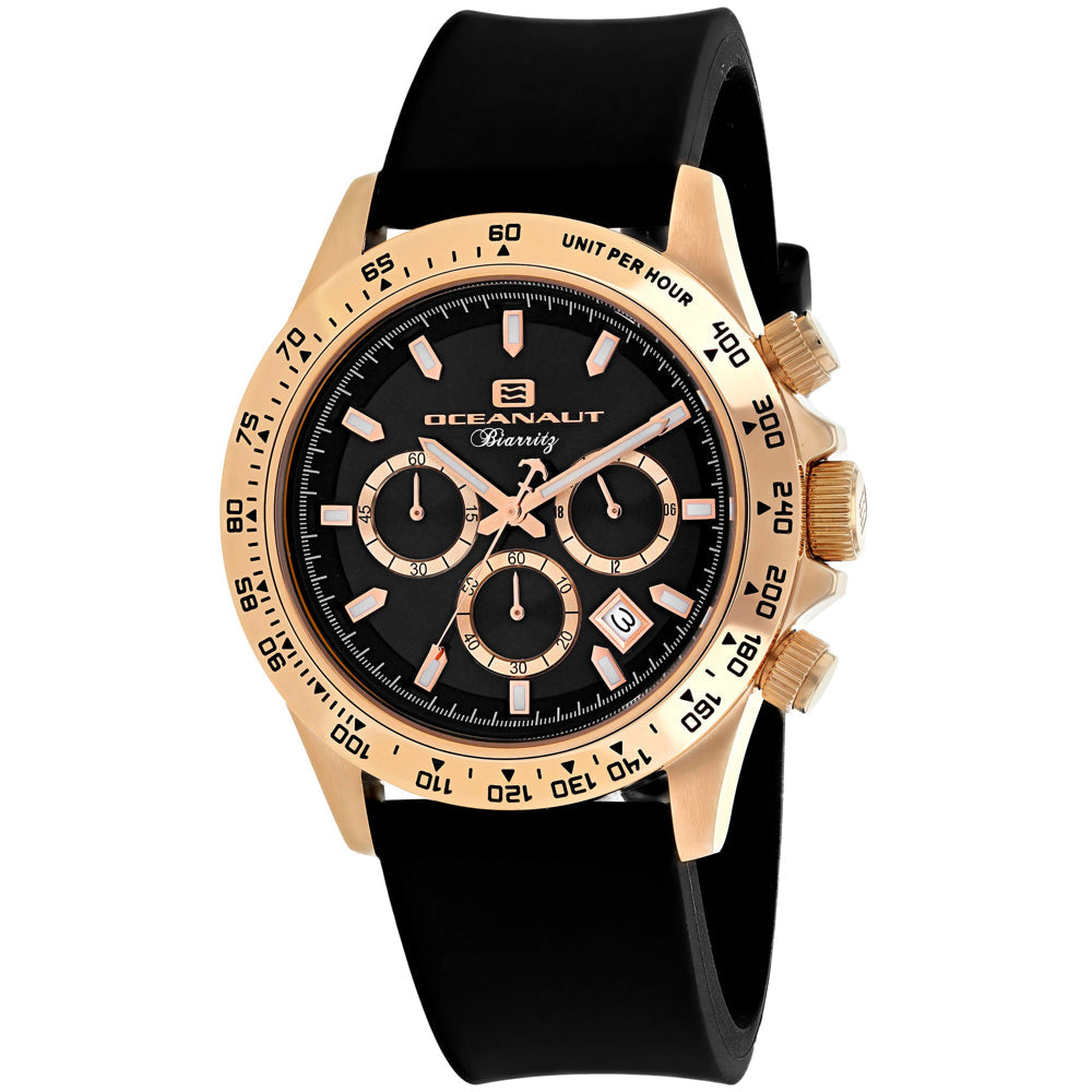 Oceanaut Men's Biarritz Watch 44mm Black Dial Rubber Strap (Ref. OC6119R)