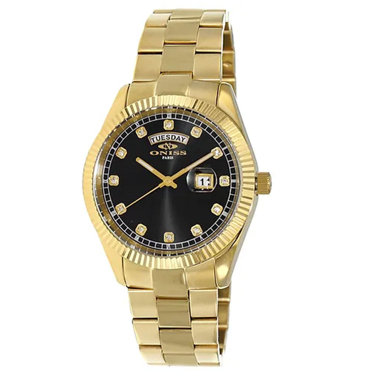Oniss Men's Admiral Watch 42mm Black Dial Gold Bracelet
