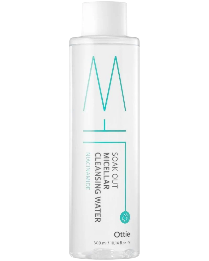 Ottie, Soak Out, Cleansing & Soothing, Micellar Water, Sensitive, 300 ml
